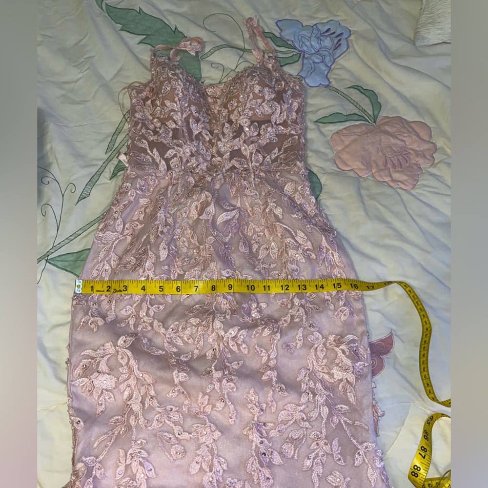 Morilee Elegant Pink Lace Prom Dress - Picture 10 of 11